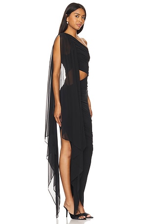 Alice + Olivia Lourdes Maxi Dress in Black