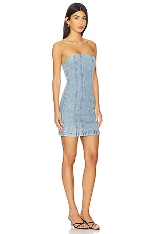 Alice + Olivia Palmer Denim Mini Dress in Blue