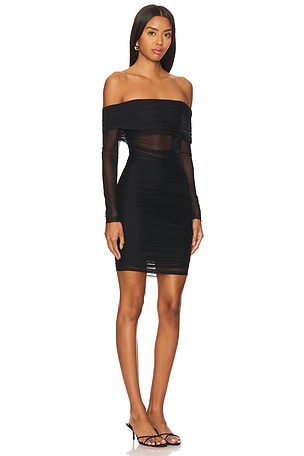 Alice + Olivia Isadola Folded Mini Dress in Black