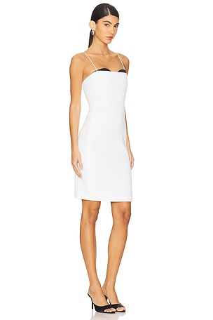 Alice + Olivia Ada Bustier Midi Dress in White