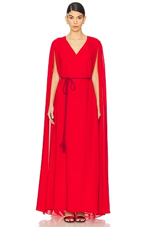 Zenaida Maxi Cape Gown Alice + Olivia