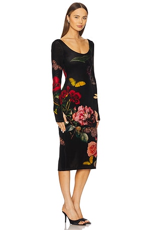 Alice + Olivia Delora Ankle Length Dress in Black