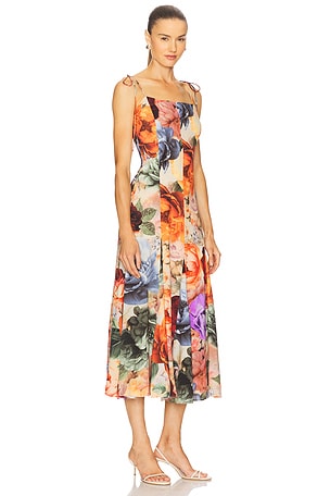 Alice + Olivia Jeanette Midi Dress in Orange