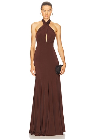 Evelina Halter Maxi Dress Alice + Olivia
