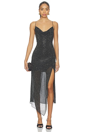 Harmony Embell Midi Dress With Slit Alice + Olivia