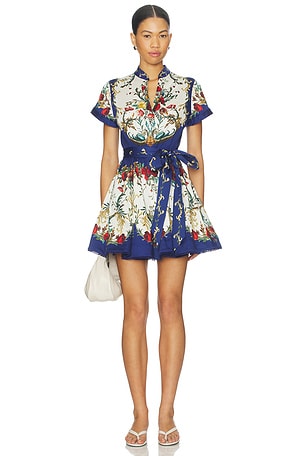 Lucy Mini Shirt Dress With Tie Belt Alice + Olivia