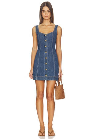 Bea Sweetheart Denim Mini Dress Alice + Olivia