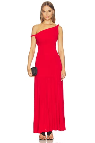 Noelia Twist Strap Paneled Maxi Dress Alice + Olivia