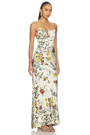 Alice + Olivia Montana Cowl Strapy Back Maxi Dress in Multi