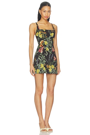 Alice + Olivia Julia Scoop Neck Mini Dress in Black