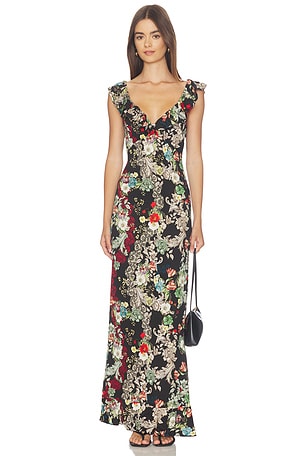 Gemma Ruffle Maxi Dress Alice + Olivia