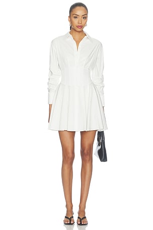 Edie Corset Button Down Mini Dress Alice + Olivia