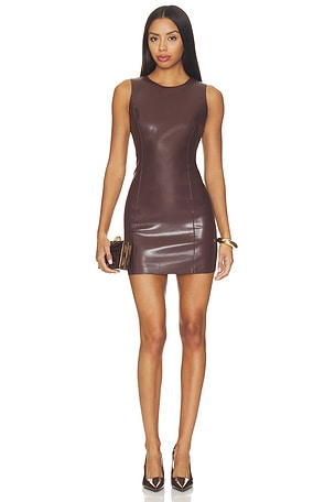 ROBE MINI IMITATION CUIR LENA  Alice + Olivia