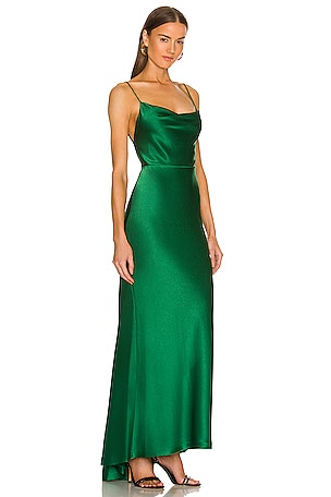 Alice + Olivia Montana Maxi Gown in Dark Green