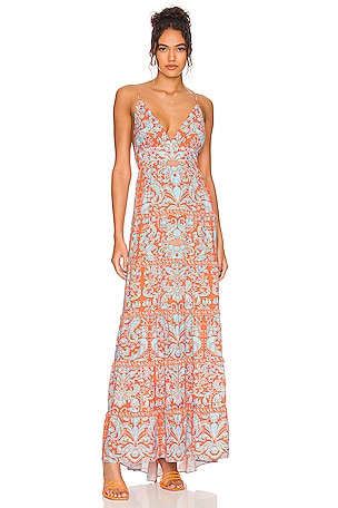 Alice + Olivia Karolina Halter Maxi Dress in Forever Yours Sienna | REVOLVE