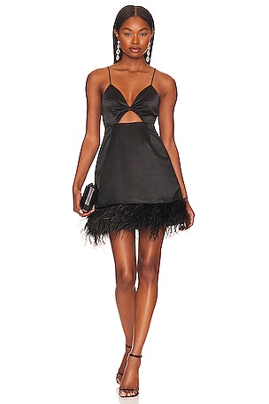 Necole Feather Hem Mini DressAlice + Olivia$271