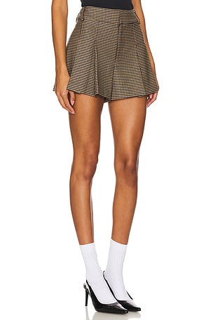 Alice + Olivia Scarlet Flutter Shorts in Brown