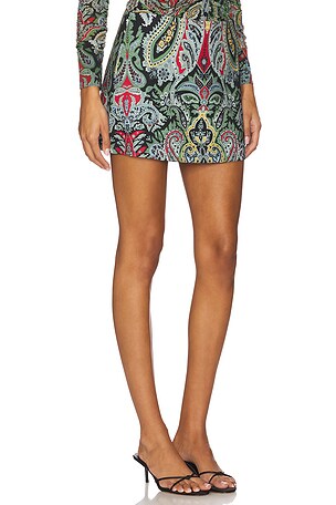 Alice + Olivia Mace Mini Skort in Green