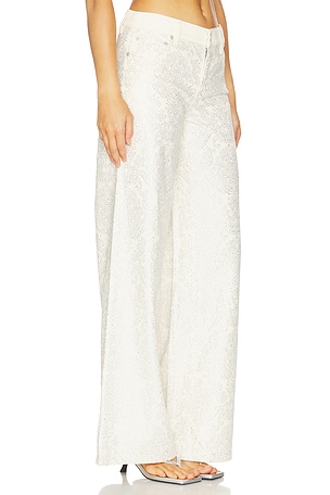 Alice + Olivia Jasper Amazing Embellished Jean in Cream
