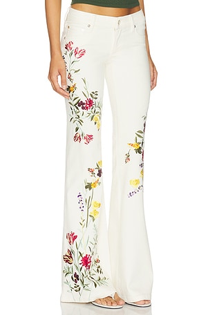 Alice + Olivia Chic Embroided Jean en Blanc