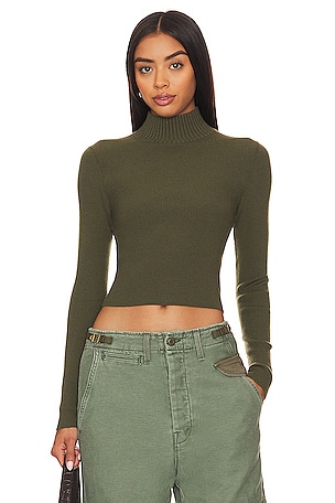 Michael Costello Jesseni Cold Shoulder Top in Forest Green | REVOLVE