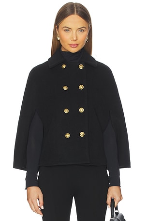 Reynalda Double Breasted Mini Cape Alice + Olivia