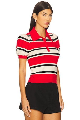 Alice + Olivia Ramona Striped Pullover in Red. Size XS. Also