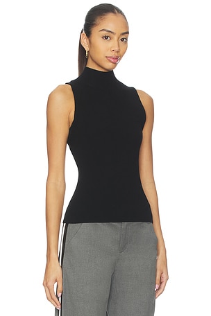 Alice + Olivia Darcey Novelty Ribbed Tank in Black