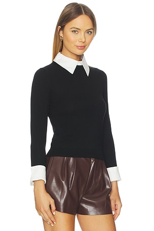 Alice + Olivia Porla Collared Sweater in Black