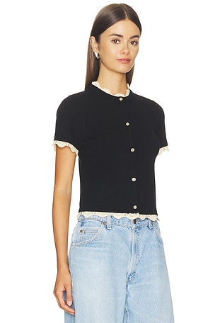 Alice + Olivia GILET CIARA en Noir & Blanc