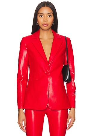 Macey Leather Blazer Alice + Olivia