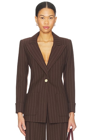 Burns Fitted Roll Cuff Blazer Alice + Olivia