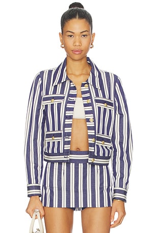 Alex Collared Boxy Jacket Alice + Olivia