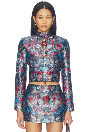 Emerson Jacquard Military Jacket Alice + Olivia
