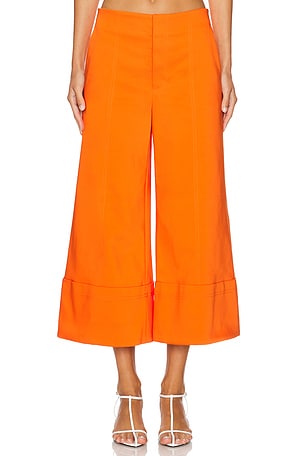 Andra High Rise Wide Leg Cropped Cuff Pant Alice + Olivia