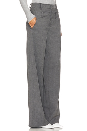 Alice + Olivia Double Waist Trouser in Grey