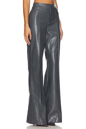 Alice + Olivia Dylan Leather Pant in Charcoal