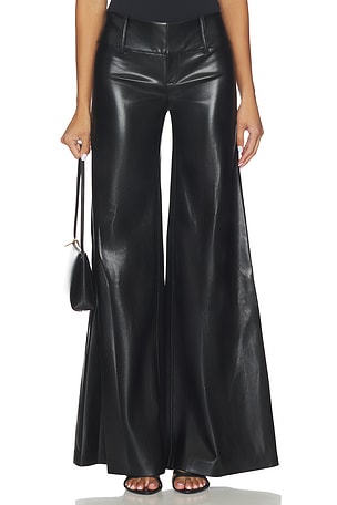 Olivia Vegan Leather Wide Leg Flare Pant Alice + Olivia