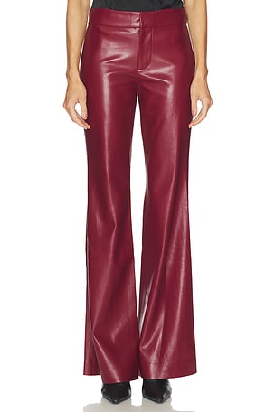 Andrew Vegan Leather Midrise Bootcut Slim Pant Alice + Olivia