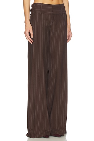 Alice + Olivia Olivia Wide Leg Flare Pant in Brown