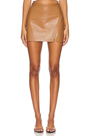 Siobhan Vegan Wrap Mini Skirt Alice + Olivia