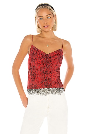 Harmon Tiered Drapey Slip Tank Alice + Olivia
