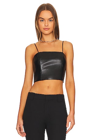 Pearle Faux Leather Bustier Alice + Olivia