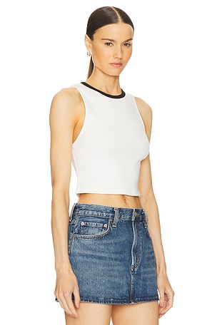 Alice + Olivia Andre Cropped Tank in White