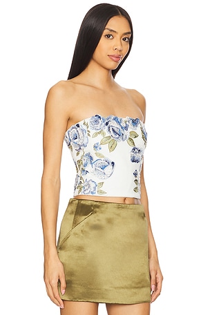 Alice + Olivia Cece Cropped Top in White