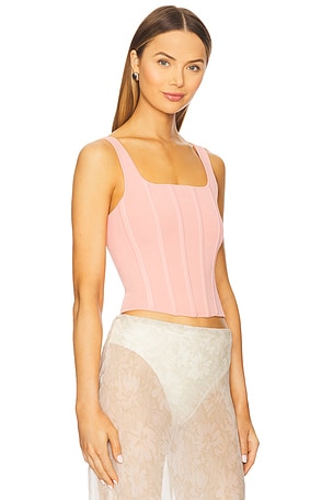 Alice + Olivia Ruby Corset Tank in Rose