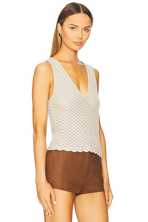 Alice + Olivia Annalise Tank in Light Grey,Neutral
