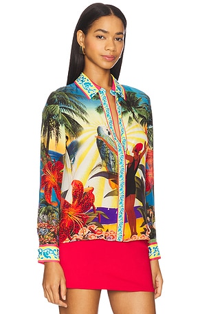 Alice + Olivia Willa Top in Yellow,Red