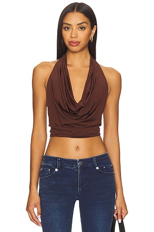 Ayanna Deep Halter Top Alice + Olivia