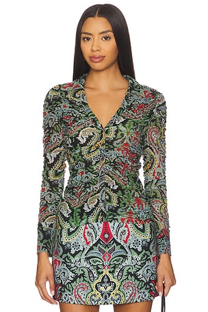 Portia Ruched Top Alice + Olivia